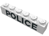 Набор LEGO Brick  1 x  6 with Thin Black "POLICE" Print, Белый