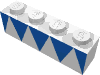 Набор LEGO Brick 1 x 4 with Blue Triangles Print, Белый