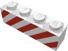 Набор LEGO Brick 1 x 4 with Red Danger Stripes Print, Белый