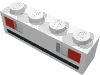 Набор LEGO Brick 1 x 4 with Basic Car Tail-lights Print, Белый