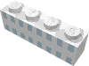 Brick 1 x 4 with Ferry Squares Light Blue in 2 Lines Print