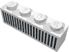 Набор LEGO Brick 1 x 4 with Black Grill Print - 20 Bars, Белый