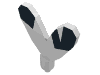 Набор LEGO Minifig Plume Feathers with Pin and Black Tip on Both Sides Print, Белый