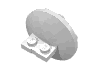 Набор LEGO Plate Special 1 x 2 with 4 x 4 disk at 90 degrees, Белый