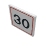 Набор LEGO Roadsign Clip-on  2 x  2 Square with Speed Limit "30" Print, Белый
