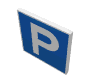 Набор LEGO Roadsign Clip-on 2 x 2 Square with "P" on Blue Print, Белый