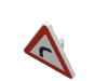 Набор LEGO Roadsign Clip-on  2.2 x  2.667 Triangular with Bend Print, Белый