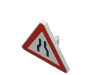 Набор LEGO Roadsign Clip-on  2.2 x  2.667 Triangular w/ Narrow Road Print, Белый
