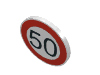 Набор LEGO Roadsign Clip-on  2 x  2 Round with Speed Limit "50" Print, Белый