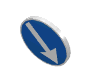 Набор LEGO Roadsign Clip-on  2 x  2 Round with Arrow on Blue Print, Белый