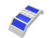 Набор LEGO Window 4 x 10 x 2 Roof Slope Double, Complete Assembly, Trans-Dark Blue Glass, Белый