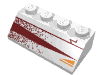 Набор LEGO Slope 45В° 2 x 4 with Red and Gold Triangles Left Print, Белый