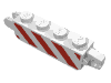 Набор LEGO Hinge Brick 1 x 4 Locking with Danger Stripes Red Print, Белый