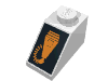 Набор LEGO Slope Brick 45  2 x  1 with Orange Microphone Print, Белый