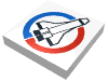 Набор LEGO Tile 2 x 2 with Launch Command Logo Print town,space shuttle,spaceport, Белый