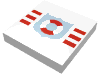 Набор LEGO Tile 2 x 2 with Coast Guard Shield and Stripes Print, Белый