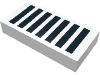 Набор LEGO Tile 1 x 2 with Black Grill Print, Белый