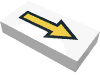 Набор LEGO Tile 1 x 2 with Arrow Long Yellow with Black Border Print, Белый