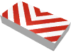 Набор LEGO Tile 1 x 2 with Danger Chevrons Red Print, Белый