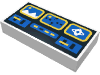 Набор LEGO Tile 1 x 2 with Blue and Yellow Control Panel Print, Белый