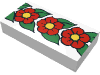 Набор LEGO Tile 1 x 2 with Scala Flower Print, Белый