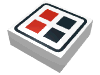Набор LEGO Tile 1 x 1 with Red and Black Buttons Print, Белый