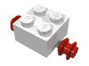 Набор LEGO Brick 2 x 2 [Red Wheels for Single Tyre], Белый