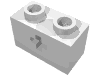 Набор LEGO Technic Brick 1 x 2 with Axle Hole Type 1, Белый