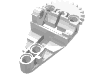 Набор LEGO Technic Gearbox Half, Белый