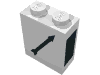 Набор LEGO Brick  1 x  2 x  2 w/ Center Stud w/ Train Point Right Print, Белый
