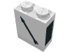 Набор LEGO Brick  1 x  2 x  2 w/ Center Stud w/ Train Point Left Print, Белый