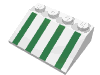 Набор LEGO Slope Brick 33  3 x  4 with Green Stripes Print, Белый