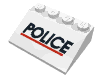 Набор LEGO Slope Brick 33  3 x  4 with Black "POLICE" and Red Line Print, Белый