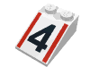 Набор LEGO Slope Brick 33  3 x  2 with Black "4" and Red Stripes Print, Белый