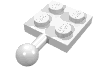 Набор LEGO Plate 2 x 2 with Towball, Белый