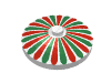Dish 4 x 4 Inverted [Radar] with Stripes Red/Green Petals Print