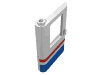 Набор LEGO Door 1 x 4 x 5 Train Left with Red/Blue Stripe Print, Белый