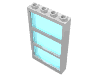 Набор LEGO Window 1 x 4 x 6 Frame with 3 Panes, Fixed Glass with Trans-Black Glass, Белый