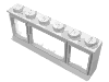 Набор LEGO Window 1 x 6 x 2 (old type) with Extended Lip and Solid Studs, with Fixed Glass, Белый