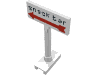 Набор LEGO Road Sign Rectangle, Axle Pole with Snack Bar Print, Белый
