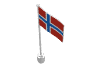 Набор LEGO Flag on Flagpole, Wave with Norway Print, Белый