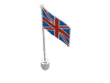 Набор LEGO Flag on Flagpole, Wave with Great Britain Print, Белый