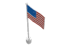 Набор LEGO Flag on Flagpole Type 2 with United States Print, Белый