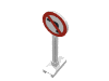 Набор LEGO Road Sign Round with Left Turn Prohibited Print, Белый