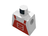 Набор LEGO Minifig Torso with Red Dungarees Print coveralls, overalls, pocket, Белый