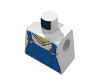 Набор LEGO Minifig Torso with V-Neck Shirt and Blue Overalls Print, Белый