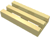 Набор LEGO Tile Special 1 x 2 Grille with Bottom Groove, Светло-желтый