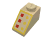 Набор LEGO Slope 45В° 2 x 1 with 3 Red Lamps, 3 Yellow Buttons, Yellow Border Print, Tan