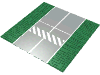 Набор LEGO Baseplate, Road 32 x 32 7-Stud Straight with Runway Crosswalk Print, Зеленый