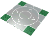 Набор LEGO Baseplate 32 x 32 Road 7-Stud Crossroads w/ Runway Wide Print, Зеленый